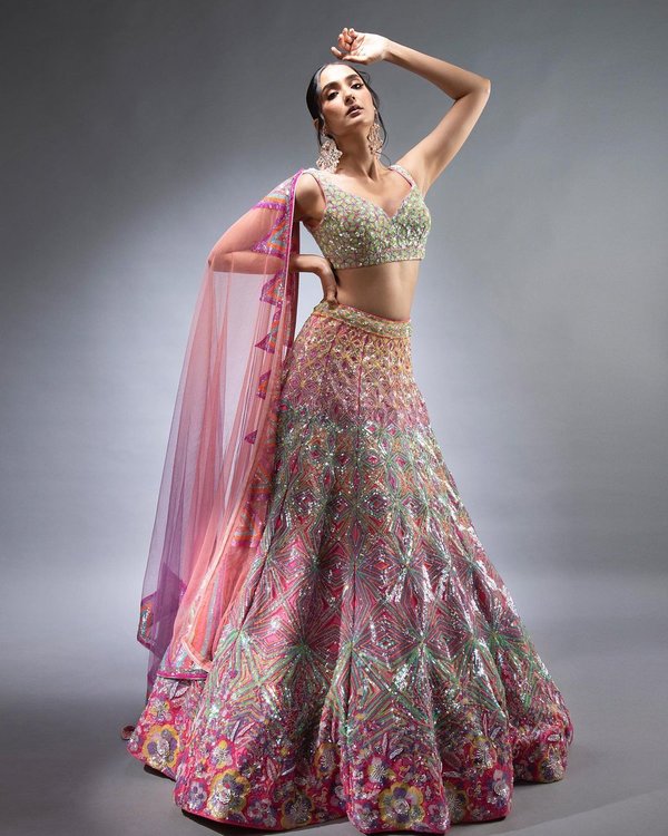 Technicolor lehengas