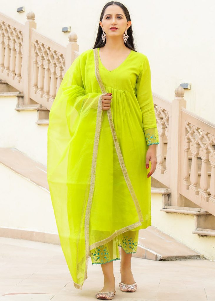 Broad Neck Anarkali Salwar - Indian Dresses