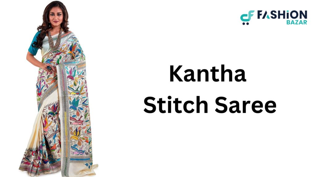 Kantha Stitch Saree