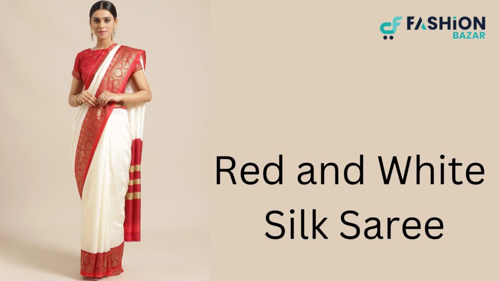 Red and White Silk Saree