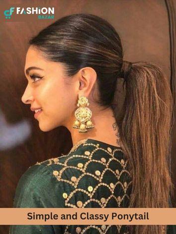 Deepika Padukone With Simple and Classy Ponytail in Lehenga