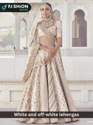 White-and-off-white-lehengas