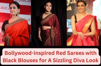 Red Sarees with Black Blouses