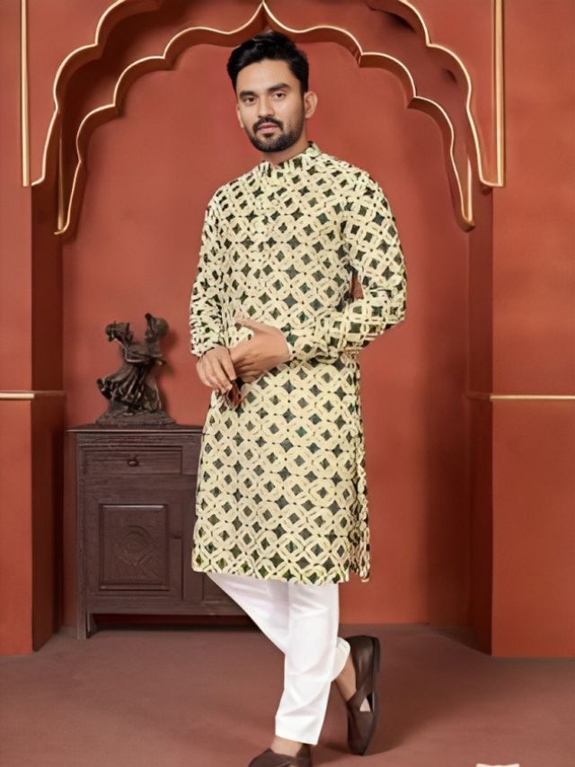 Mens Printed Kurta