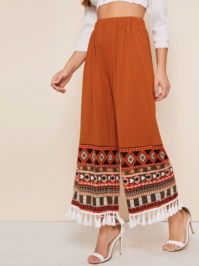 Fringed Palazzo Pants