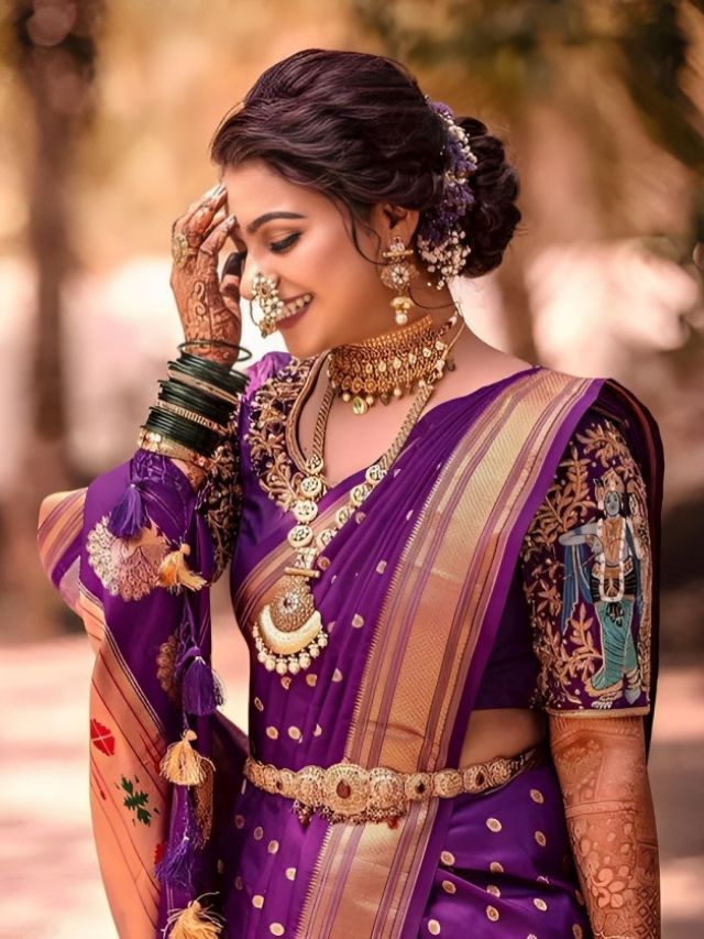 Maharashtrian Bride with Paithani Silk Saree