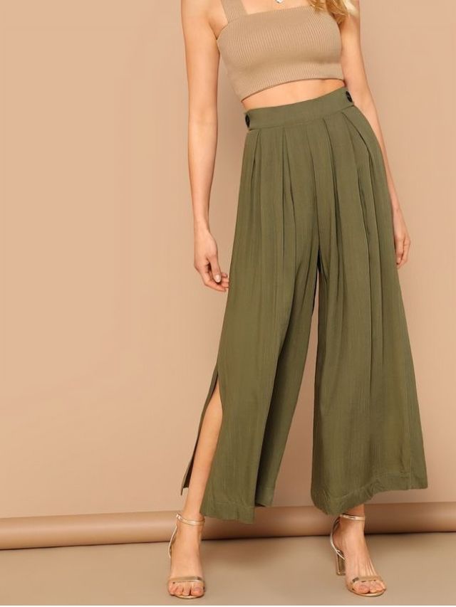 Side Slit Palazzo Pant Style