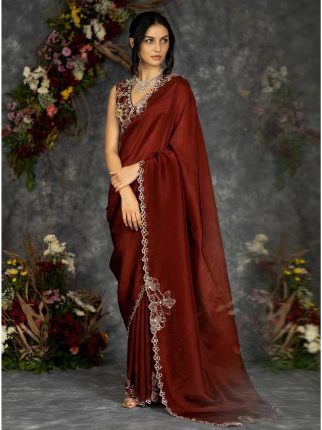 Chocolate Brown Saree