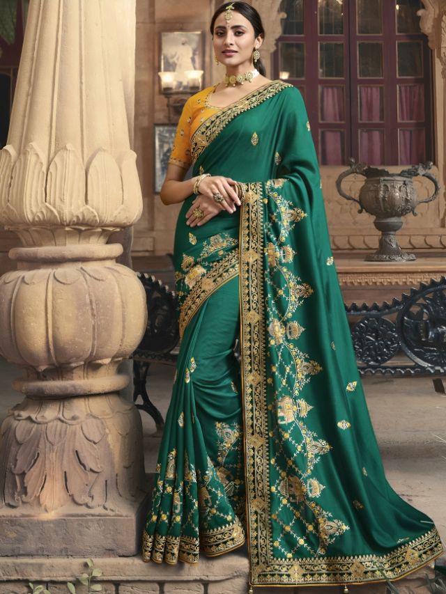 Emerald Green Saree Color