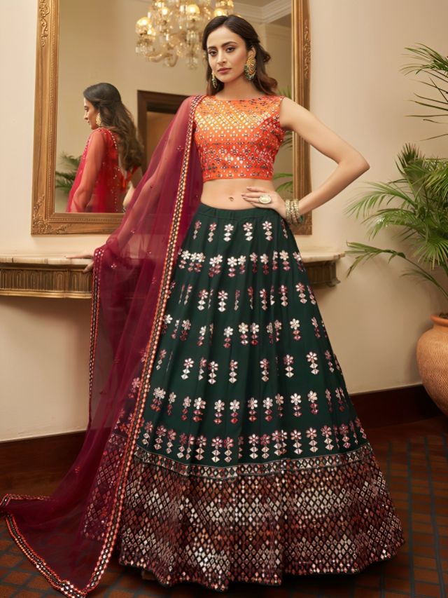 Jaipuri Rajasthani Gota Patti Bridal Lehenga with dupatta