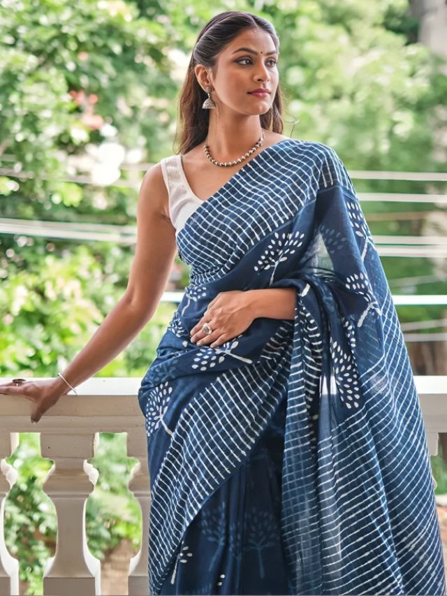 Indigo Blue Saree Color Online