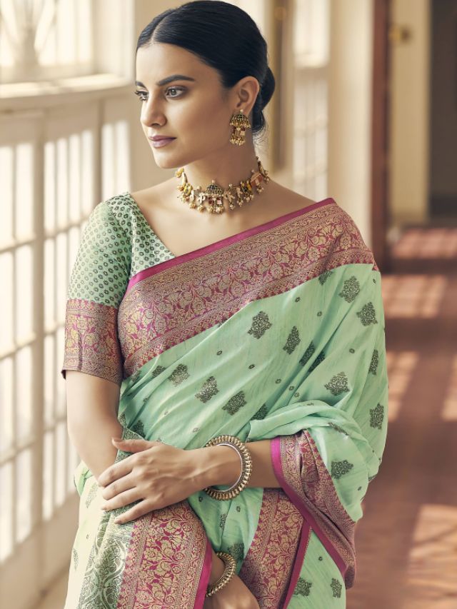 Mint Green Saree