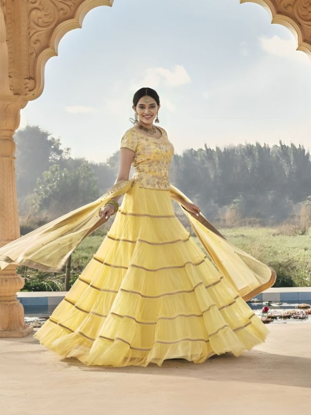 Paneled lehenga bridal