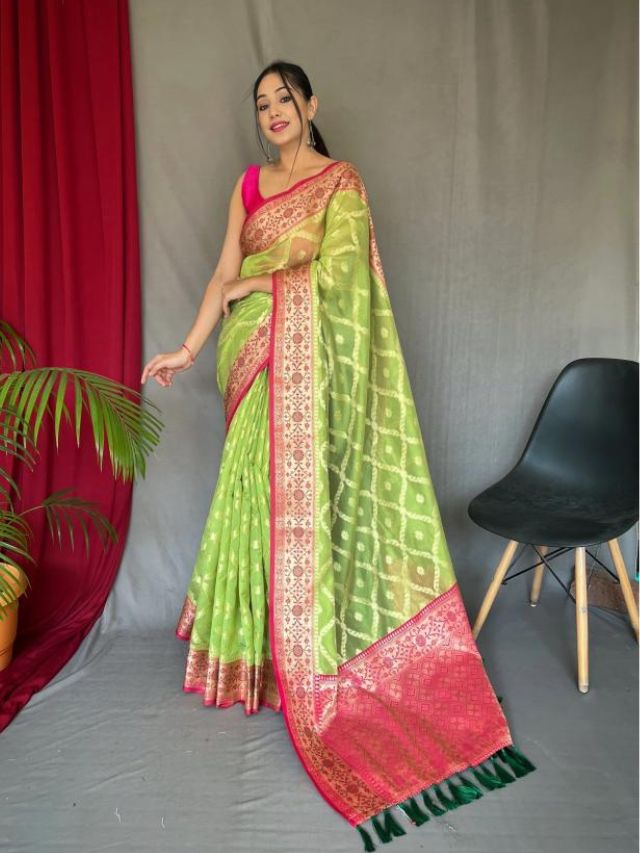 Parrot Green Saree Color Online