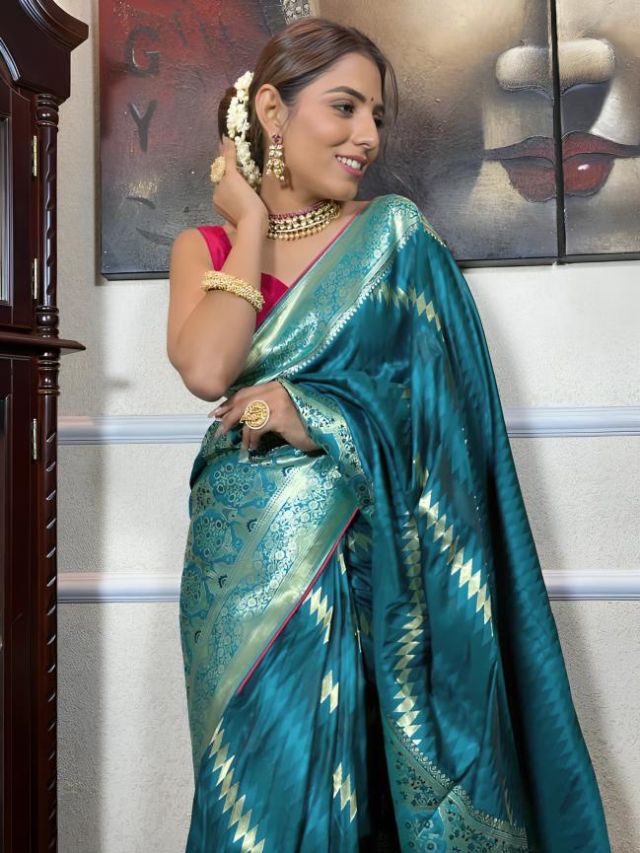 Peacock Blue Saree Color Online