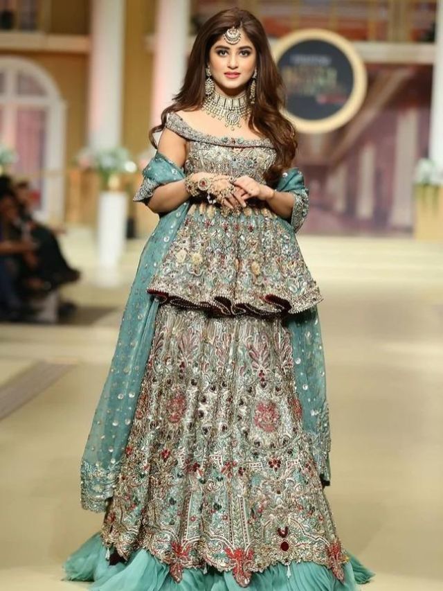 Peplum lehenga with dupatta