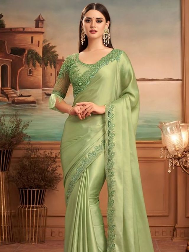 Pistachio Green Saree Color Online