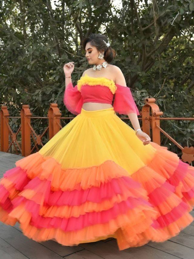 Ruffle lehenga for wedding