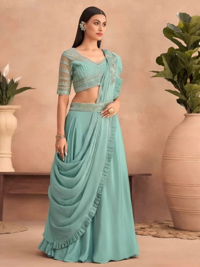 Saree style lehenga