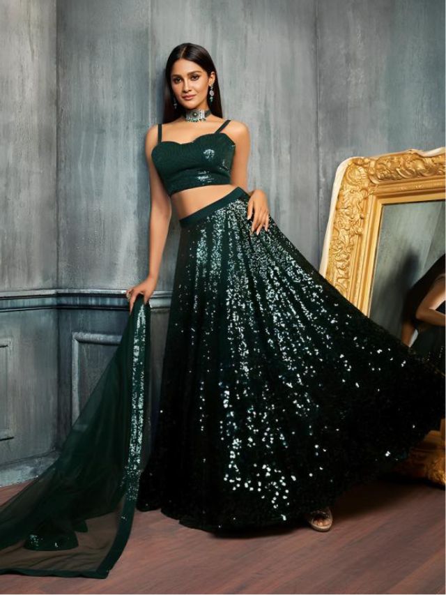 Sequinsed Lehenga for Wedding