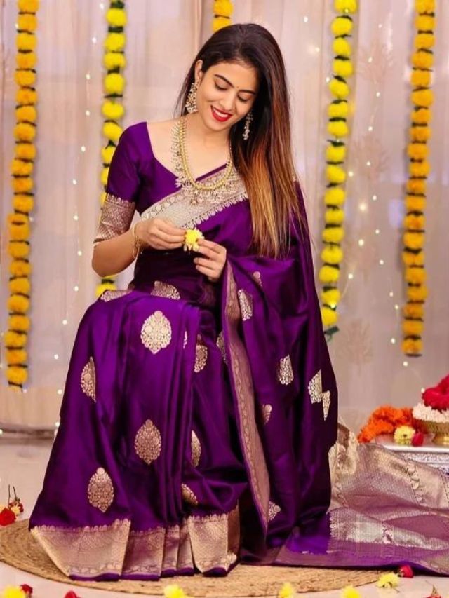 Violet Color Saree