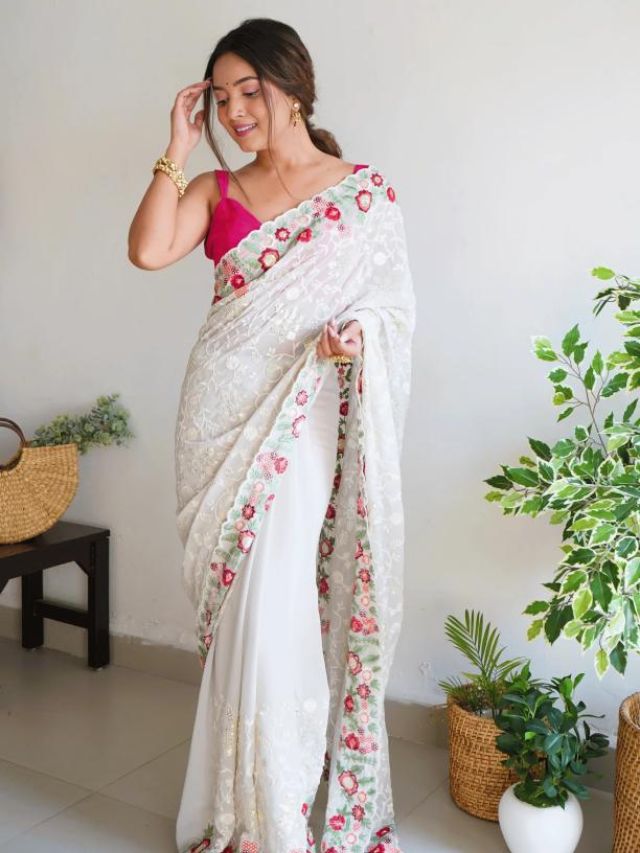 White Saree Color Online