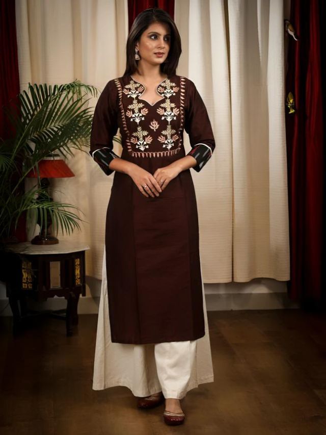 Chocoletty Brown Shaded Kurti For Ladies