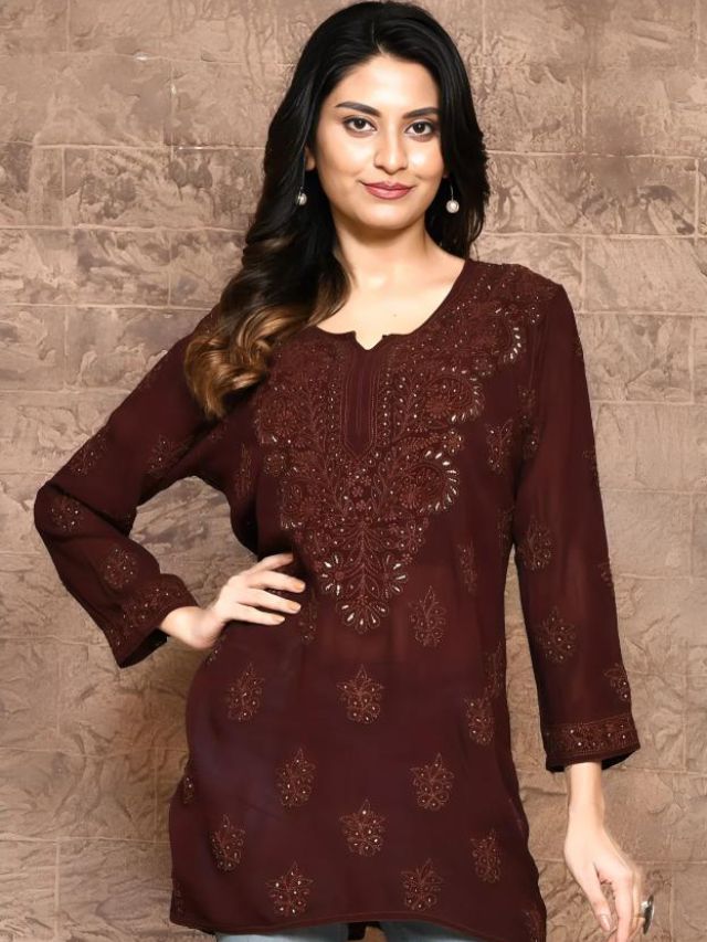 Chocoletty Brown Shaded Kurti For Women