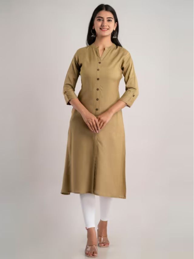 Khaki Color Kurti for ladies