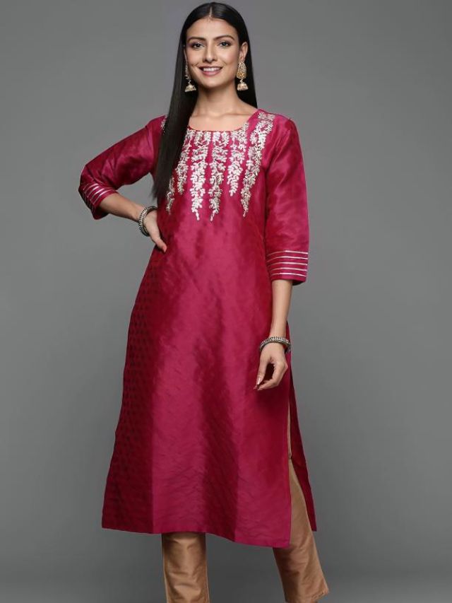 Magenta Kurti For Ladies