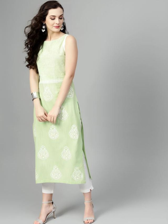 Mint green Colour Kurti for ladies