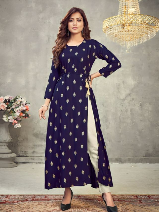 Navy Blue Kurti For Ladies