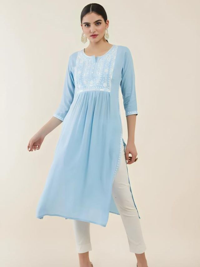 Powder Blue Kurti for ladies