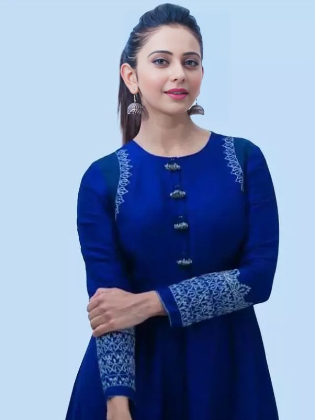 Rakul Preet Singh in Royal Blue Colour Kurti