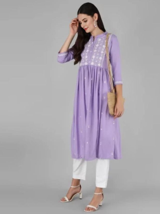 Serene Lavender Colour Kurti For Women