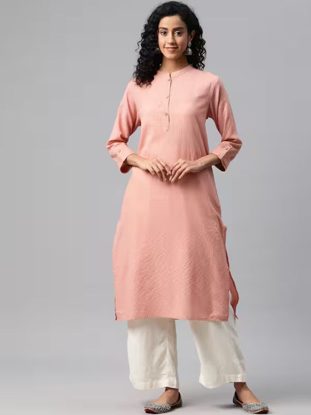 Soft Peach Color Kurti for ladies