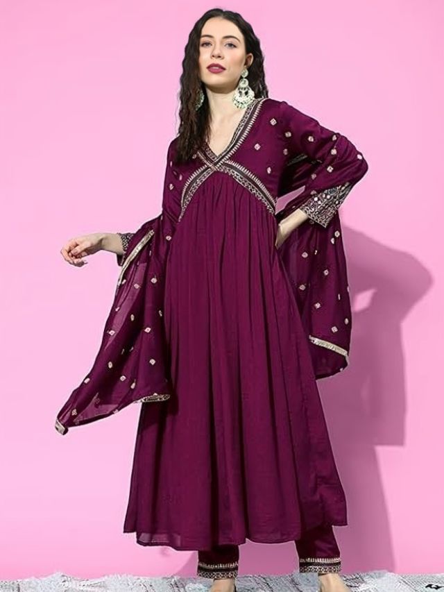 Wine Red Kurti for ladies