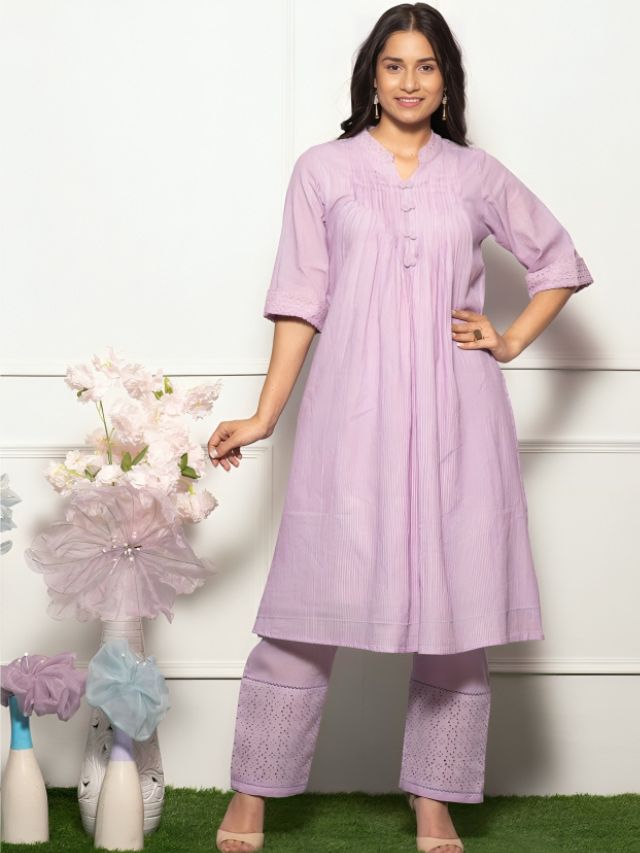 Women Lilac Colour Kurti