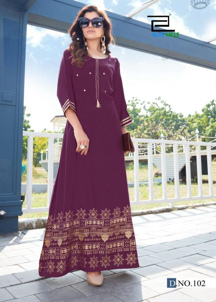 shichi Noor Collection Long gown style Kurti catalog
