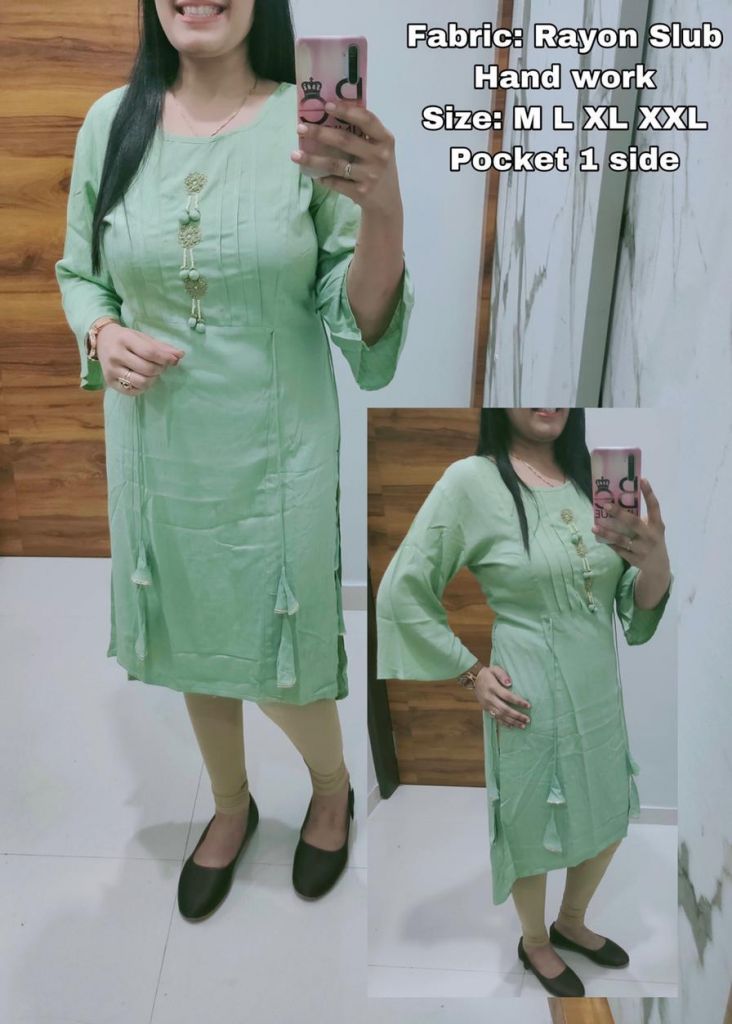Cotton And Crepe Plain , Embroidered Selfie Kurti at Rs 1500 in Barabanki