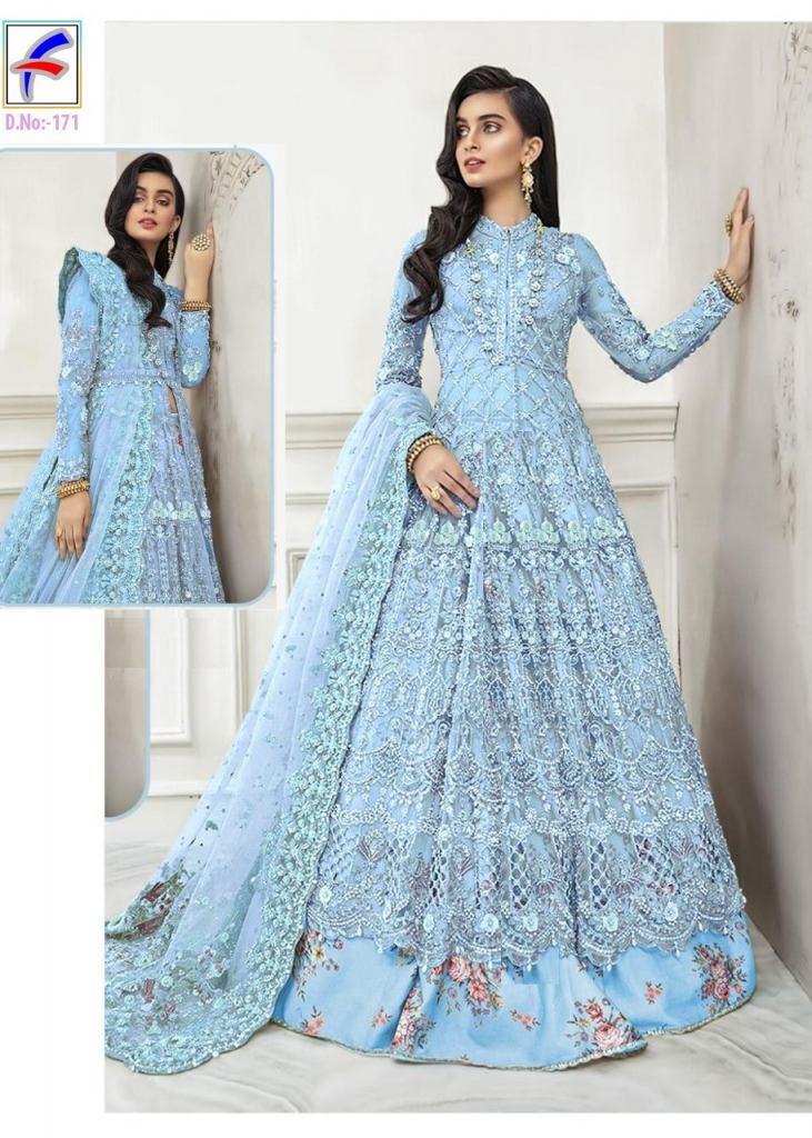 Sky Blue Color Georgette Fabric Party Wear Beauteous Gown