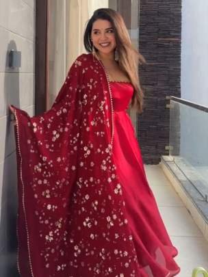 4 Meter Flair Heavy Georgette Gown With Dupatta