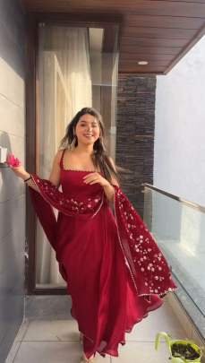 4 Meter Flair Heavy Georgette Gown With Dupatta