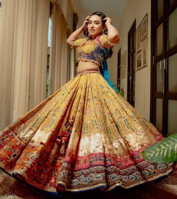 4 Mtrs Flair Muslin Cotton Fabric Navratri Lehenga
