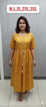 60 60 Fabric  Yellow Colour  One Pices Dress