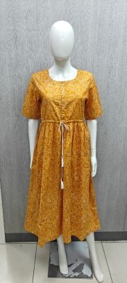 60 60 Fabric  Yellow Colour  One Pices Dress