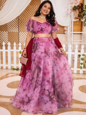 8 Mtr Flair Digital Printed Lehnga  Choli  Set
