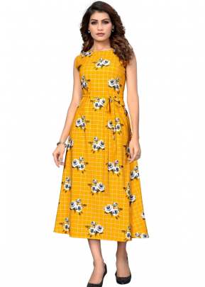 Attractive Designer Fancy Kurti In Yellow kurtis