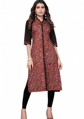 Attractive Designer Heavy American Creap In Black kurtis