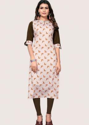 Attractive Designer Heavy American Creap In White kurtis